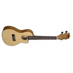 Kala KA-SSTU-T Top Slim Solid Spruce Tenor Travel Ukulele with Ukulele Gig Bag, Clip On tuner and Ukulele Stand