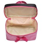TREESTAR Cosmetic Bag, Stripe Bowknot Portable Large Travel Toiletry Bag Makeup Case Organizer Storage (A)