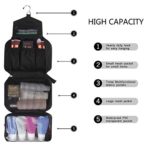 Relavel Cosmetic Pouch Toiletry Bags Travel Business Handbag Waterproof Compact Hanging Personal Care Hygiene Purse (Black)