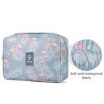 Hanging Travel Toiletry Bag Cosmetic Make up Organizer for Women and Girls Waterproof (A-Flamingo)