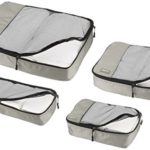 AmazonBasics 4 Piece Packing Travel Organizer Cubes Set, Grey