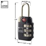 Lewis N. Clark Travel Sentry TSA-Approved Luggage Lock, Large 3 Dial Combination with Easy Read Dials – Black