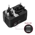 Travel Adapter, Amoner Worldwide All in One Universal Power Wall Charger AC Power Plug Adapter with Dual USB Charging Ports for USA EU UK AUS Cell Phone Laptop