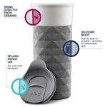 Ello Ogden Ceramic Travel Mug with Friction-Fit Lid, 16 oz, Grey