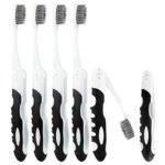 Travel Toothbrushes, Good as a Camping Toothbrush or Travel Toothbrush, Charcoal Folding Toothbrush, Foldable and Compact Travel Toothbrush with Soft Bristles For Your Sensitive Gums (6 Pack-Charcoal)