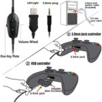 Butfulake Noise Cancelling PC Headset with Mic,PS4 Gaming Headset with 7.1 Surround Sound Stereo for PS5 Switch,Omnidirectional Microphone Vibration LED Light,Compatible with Mac/Laptop,Camo Green