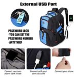 Extra Large 50L Travel Laptop Backpack with USB Charging Port Fit 17 Inch Laptops for Men Women