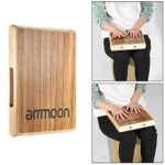 ammoon Compact Travel Cajon Flat Hand Drum Portable Percussion Instrument with Adjustable Strings