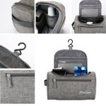 ProCase Toiletry Bag Travel Case with Hanging Hook, Dopp Kit Organizer for Accessories, Shampoo, Cosmetic, Personal Items, Healthcare Bag with Handle, Gray