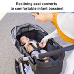 Graco Modes Pramette Travel System | Includes Baby Stroller with True Bassinet Mode, Reversible Seat, One Hand Fold, Extra Storage, Child Tray and SnugRide 35 Infant Car Seat, Ellington