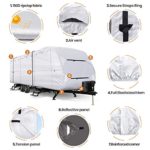 Leader Accessories 150D 27′-30′ L Travel Trailer RV Cover with Adhesive Repair Patch, Ripstop Diamond Camper Cover