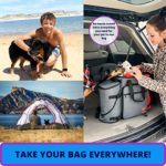 Dog Travel Bag – Backpack Travel Kit for Pet Gear Includes Collapsible Food and Water Bowls, Flying Disk and Treat Pouch – Best for Organizing Dog Supplies for Easy Travel