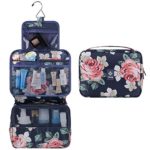 Hanging Travel Toiletry Bag Cosmetic Make up Organizer for Women and Girls Waterproof (Blue Peony)