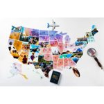 US Photo Map – 24 x 36 inch Light Watercolor United States Travel Memory Map – Personalize with Photos of the States You’ve Been To – Includes Cutting Stencils and Photo Cropping Website Access
