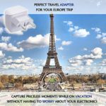 European Travel Plug Adapter by Ceptics Europe Power Adaptor Charger Dual Input – Ultra Compact – Light Weight – USA to any Type C Countries such as Italy, Iceland, Austria and More (CT-9C)