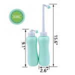 2 Pack Travel Bidet Bottle, Portable Bidet Sprayer Hand held Bidet 650ml for Personal Hygiene Care, On-the-Go Travel Bag Extra Long Pointed Nozzle Spray for Women, Baby and Elderly-Green Bottle