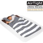 The Shrunks Sleepover Travel Bed Portable Inflatable Air Mattress Bed for Familes for Travel or Home Use, White, Twin Size 78 by 43 inches