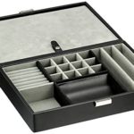 WOLF 99505 Heritage 4 Piece Watch Box with Valet, Black