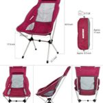 MARCHWAY Lightweight Folding High Back Camping Chair with Headrest, Portable Compact for Outdoor Camp, Travel, Picnic, Festival, Hiking, Backpacking (Red)