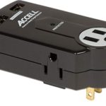 Accell Power Travel Surge Protector – 3 Outlets, 2 USB Charging Ports (2.1A Output), Folding Plug – Black, 612 Joules, ETL Listed
