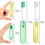 6 Pieces Travel Toothbrush Fold Travel Toothbrush Folding Toothbrush Comes with a Toothbrush Box for Travel, Camping, School, Home, Business Trip