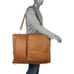 Piel Leather Executive Expandable Garment Bag, Saddle, One Size