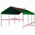 EZ Travel Collection Heavy Duty Waterproof Valance Canopy Cover, Green, 10’ x 20’