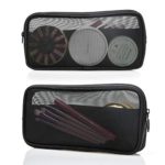 Patu Mesh Travel Toiletry Bag, Transparent Standing Pouch, Portable Shaving Washing Kits Organizer, Personal Care Trip Case, Pack of 2 Sizes (S/M), Black