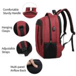 Monsdle Travel Laptop Backpack Anti Theft Water Resistant Backpacks School Computer Bookbag with USB Charging Port for Men Women College Students Fits 15.6 Inch Laptop (Red)
