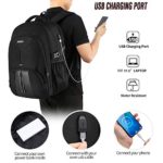 Extra Large Backpack for Men 50L,Durable Travel Laptop Backpack Gifts for Women Men with USB Charging Port,TSA Friendly Big Business Computer Bag College School Bookbags Fit 17 Inch Laptops,Black
