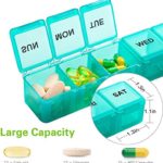 BUG HULL Extra Large Pill Organizer for Travel 2 Pack, Weekly XL Pill Box, 7 Day Jumbo Pill Case, Oversize Daily Medicine Organizer for Vitamins, Fish Oils, Supplements