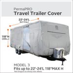 Classic Accessories PermaPRO Lightweight Ripstop and Water Repellent Cover, for 22′ – 24′ Travel Trailers, 80-136-161001-00
