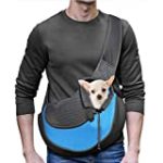 YUDODO Pet Dog Sling Carrier Breathable Mesh Travel Safe Sling Bag Carrier for Dogs Cats (M(up to 10 lbs), Sky Blue)