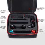 Kootek Carry Case for Nintendo Switch, Hard Shell Travel Cases with 21 Games Storage Slots & Shoulder Strap Storage for Switch Console, Pro Controller, Switch Dock, AC Adapter Cable & Accessories