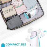 BEAUTURAL Foldable Travel Steamer for Clothes, Dual Voltage Automatic Adjustment, Powerful Handheld Home Garment Fabric Wrinkle Remover, 40 Second Fast Heat-up, Auto-Off