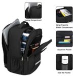 Backpack for Men,Travel Laptop Backpack with USB Charging/Headphone Port,Durable Water Resistant College School Backpack Laptop Bag for Women Fits 15.6 Inch Computer and Notebook,Black