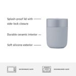 W&P Porter Ceramic Mug w/ Protective Silicone Sleeve, Slate 12 Ounces | On-the-Go | Reusable Cup for Coffee or Tea | Portable | Dishwasher Safe