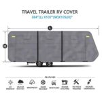 COOLTOP 300D Travel Trailer RV Cover Waterproof Fits 28’7”-31’6″ft RVs, Breathable Anti-UV Ripstop RV Motorhome Camper Jayco Trailer Cover with Adhesive Patch & Storage Bag