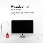 Vinyl Wall Art Decal – Wanderlust Definition – 10″ x 26″ – Modern Travel Explore Quotes for Bedroom Living Room Apartment Decoration – Trendy Vacation Lifestyle Office Workplace Decor