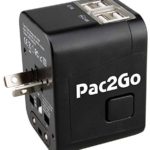 Pac2Go Universal Travel Adapter with Quad USB Charger – All-in-One Surge/Spike Protected Electrical Plug with Fast Charging USB Ports, International Power Socket works in 192 Countries – 4XUSB