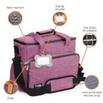 Dog Travel Bag Week Away/Overnight Accessories Organizer – Pet First Aid Pouch – Airline Approved 2 Food Storage Containers and Collapsible Bowls Water Resistant for Small, Medium & Large Dogs Pink