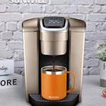 SUNWILL Insulated Coffee Mug with Handle, 14oz Stainless Steel Togo Coffee Travel Mug, Reusable and Durable Double Wall Coffee Cup, Powder Coated Orange
