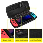 Fintie Carry Case for Nintendo Switch – [Shockproof] Hard Shell Protective Cover Travel Bag w/10 Game Card Slots, Inner Pocket for Nintendo Switch Console Joy-Con & Accessories, Marble Black
