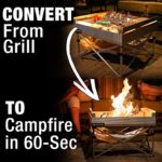 Pop-Up Fire Pit – Portable Outdoor Fire Pit and BBQ Grill | Packs Down Smaller than a Tent | Two Carrying Bags Included | X-Large Grilling Area (Fire Pit, Heat Shield, and Quad-Fold Grill Included)
