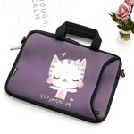 RICHEN 11 11.6 12 12.5 13 inches Case Laptop/Chromebook/Ultrabook/MacBook pro air Notebook PC Messenger Bag Tablet Travel Case Neoprene Handle Sleeve with Shoulder (11-13.3 inch, Cute Cat)