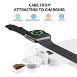 NEWDERY Charger for Apple Watch Portable iWatch USB Wireless Charger, Travel Cordless Charger with Light Weight Magnetic Quick Charge for Apple Watch Series SE 6 5 4 3 2 1 (White)