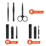 Orgen Professional Manicure Pedicure Set 7 in 1 Nail Clippers Travel & Grooming Kit, Personal Nail Tools Nail Cutter Care Set, Nail Eyebrow Ear Pick Grooming Kits for Men and Women (7 Pcs)