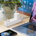 Power Strip with 2 Outlets and 3 USB Charging Ports(3.1A, 15W), Desktop Charging Station with 5 ft Braided Extension Cord, Flat Plug Travel Power Strip for Hotel, Cruise, Home and Office, ETL Listed