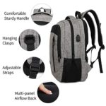 Monsdle Travel Laptop Backpack Anti Theft Water Resistant Backpacks School Computer Bookbag with USB Charging Port for Men Women College Students Fits 15.6 Inch Laptop (Grey)