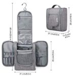 Hanging Travel Toiletry Bag Kit Cosmetic Makeup Organizer for Women and Men (Grey)